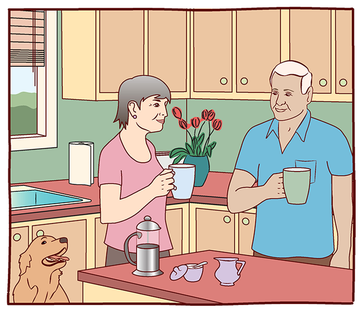 Couple in Kitchen planning Retirement strategy (Slide 2)